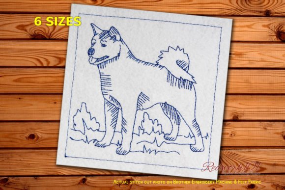 Akita Dog Redwork Design Review for Etsy Sellers