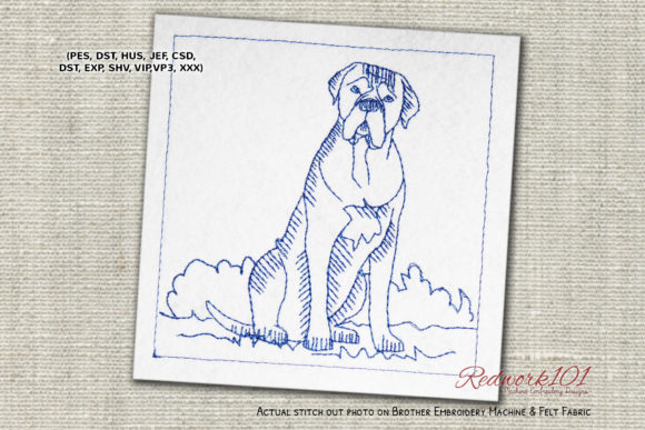 Reviewing Cane Corso Dog Sitting Redwork for Etsy Shops