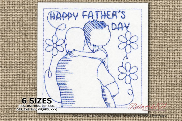 Reviewing Fathers Day Greetings Redwork for Etsy